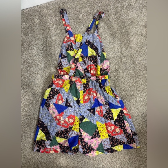NEW! ANTHROPOLOGIE COREY LYNN CALTER FLORAL PATCHWORK SHORT OVERALLS Small - Picture 6 of 15